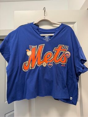 Stoney Clover Lane Blue Mets Graphic Short Sleeve Tee